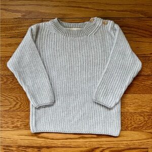 Fin & Vince Knit Ribbed Sweater in Grey 18-24M